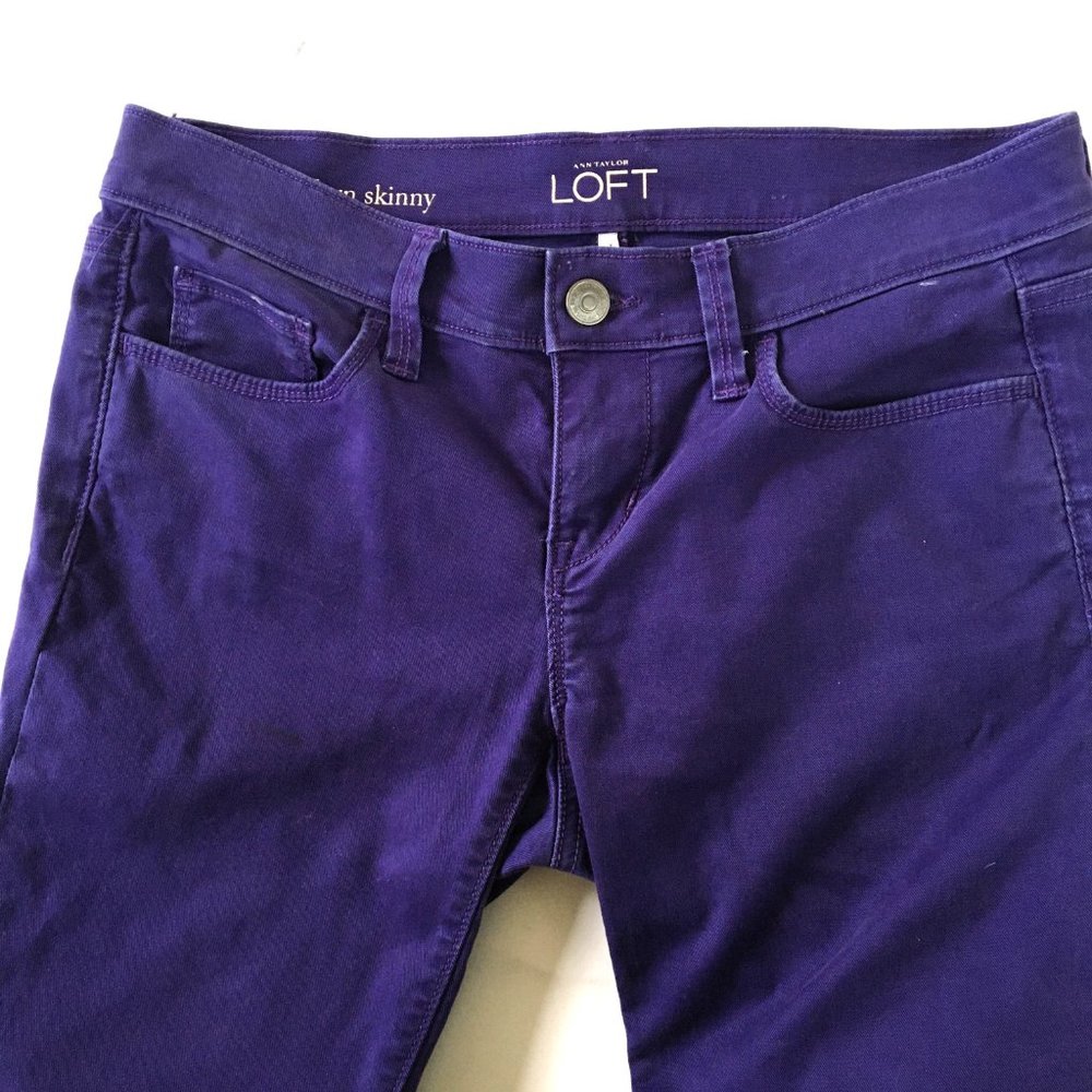 LOFT Modern Skinny Jeans, Plum Purple, Size 25/OP - Picture 2 of 7